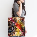 - Canta-5137-1 - Realhomes Sulu Boya Temalı Mandala Desenli Kumaş Plaj Çantası Realhomes