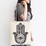 Fâtımâ'nın Eli Özel Tasarım Dijital Baskılı Modern Kumaş Plaj Çantası Realhomes