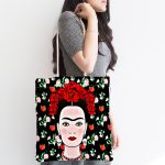 - Canta-5214-1 - Realhomes Özel Tasarım Frida Dijital Baskılı Kumaş Plaj Çantası Realhomes