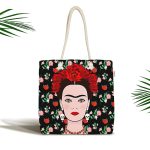 - Canta-5214 - Realhomes Özel Tasarım Frida Dijital Baskılı Kumaş Plaj Çantası Realhomes