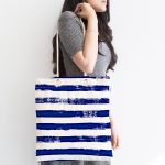 - Canta-5237lacivert-1 - Realhomes Lacivert Çizgili Motifli Dekoratif Kumaş Plaj Çantası Realhomes