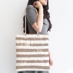 - Canta-5237vizon-1 - Realhomes Siyah Çizgili Motifli Dekoratif Kumaş Plaj Çantası Realhomes