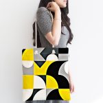 - Canta-5240-1 - Realhomes Geometrik Renkli Figürlü Dijital Baskılı Özel Tasarım Kumaş Plaj Çantası Realhomes