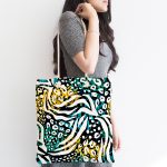 - Canta-5244-1 - Realhomes Soyut Geometrik Dijital Baskılı Özel Tasarım Kumaş Plaj Çantası Realhomes