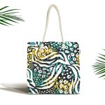 - Canta-5244 - Realhomes Soyut Geometrik Dijital Baskılı Özel Tasarım Kumaş Plaj Çantası Realhomes