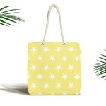 - Canta-527 - Realhomes Modern Yıldız Desenli Dijital Baskılı Kumaş Plaj Çantası Realhomes