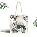 - Canta-5276 - Realhomes Realhomes Özel Tasarım Zeytin Yaprak Motifli Kumaş Plaj Çantası Realhomes