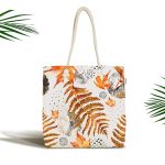 Mermer Zeminde Kurumuş Yaprak Dijital Baskılı Kumaş Plaj Çantası Realhomes