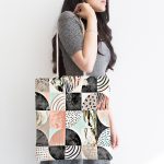 - Canta-5285-1 - Realhomes Dekoratif Mermer Desenli Dijital Baskılı Kumaş Plaj Çantası Realhomes