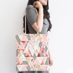 Geometrik Pembe Ve Gri Mermer Motifli Özel Tasarım Kumaş Plaj Çantası Realhomes