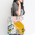 - Canta-5298-1 - Realhomes Yağlı Boya Soyut Çizimli Özel Tasarım Kumaş Plaj Çantası Realhomes