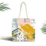 - Canta-5298 - Realhomes Yağlı Boya Soyut Çizimli Özel Tasarım Kumaş Plaj Çantası Realhomes