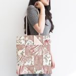 - Canta-5304-1 - Realhomes Mermer Desen Temalı Geometrik Özel Tasarım Kumaş Plaj Çantası Realhomes