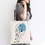 Portre Dijital Baskılı Dekoratif Özel Tasarım Kumaş Plaj Çantası Realhomes