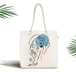 Portre Dijital Baskılı Dekoratif Özel Tasarım Kumaş Plaj Çantası Realhomes