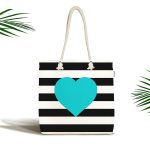 - Canta-537 - Realhomes Modern Kalp Desenli Dijital Baskılı Kumaş Plaj Çantası Realhomes
