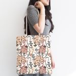 Botanik Portre Dijital Baskılı Özel Tasarım Kumaş Plaj Çantası Realhomes