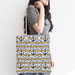 - Canta-5395-1 - Realhomes Denizci Motifli Çapa Desenli Kumaş Plaj Çantası Realhomes