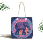 - Canta-5427 - Realhomes Rengarenk Bohem Otantik Etnik Fil Desenli Kumaş Plaj Çantası Realhomes