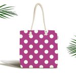 Puantiyeli Dijital Baskılı Kumaş Plaj Çantası Realhomes