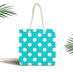 Puantiyeli Dijital Baskılı Kumaş Plaj Çantası Realhomes