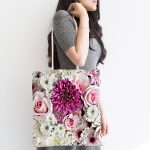 - Canta-55-1 - Realhomes Çiçek Demeti Dijital Baskılı Kumaş Plaj Çantası Realhomes