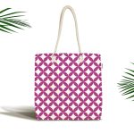 Mor Dairesel Geometrik Dijital Baskılı Kumaş Plaj Çantası Realhomes