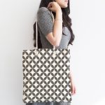 Gri Dairesel Geometrik Dijital Baskılı Kumaş Plaj Çantası Realhomes