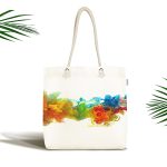 Renkli Duman Temalı Kumaş Plaj Çantası Realhomes