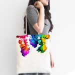 - Canta-5558-1 - Realhomes Renkli Duman Dijital Baskılı Kumaş Plaj Çantası Realhomes