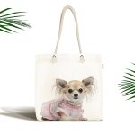 - Canta-5605 - Realhomes Sevimli Köpek Desenli Dijital Baskılı Kumaş Plaj Çantası Realhomes