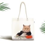 Sevimli Kedi Desenli Dijital Baskılı Kumaş Plaj Çantası Realhomes
