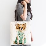 Sevimli Köpek Dijital Baskılı Kumaş Plaj Çantası Realhomes