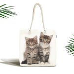 Sevimli Tekir Kedicikler Kumaş Plaj Çantası Realhomes
