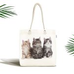- Canta-5617 - Realhomes Sevimli Kediler Desenli Dijital Baskılı Kumaş Plaj Çantası Realhomes