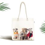 - Canta-5619 - Realhomes Çeşitli Köpek Desenli Dijital Baskılı Kumaş Plaj Çantası Realhomes
