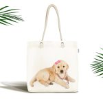 - Canta-5620 - Realhomes Sevimli Köpek Desenli Dijital Baskılı Kumaş Plaj Çantası Realhomes