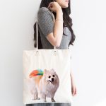 Sevimli Köpek Desenli Dijital Baskılı Kumaş Plaj Çantası Realhomes