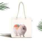 Sevimli Köpek Desenli Dijital Baskılı Kumaş Plaj Çantası Realhomes