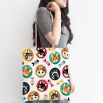 Sevimli Hayvanlar ve Balık İskeletli Kumaş Plaj Çantası Realhomes