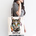 Kızıl Derili Kedi Motifli Kumaş Plaj Çantası Realhomes