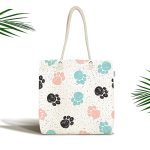 Kedi Ayak İzli Pati Desenli Kumaş Plaj Çantası Realhomes