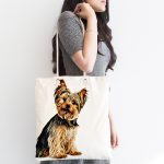 Sevimli Köpek Desenli Dijital Baskılı Kumaş Plaj Çantası Realhomes