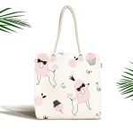 Çizgi Köpek Desenli Dijital Baskılı Kumaş Plaj Çantası Realhomes