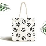 - Canta-5669 - Realhomes Köpek Ayak İzi Desenli Dijital Baskılı Kumaş Plaj Çantası Realhomes