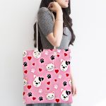 - Canta-5700-1 - Realhomes Kalpli Köpek ve Kedi Dijital Baskılı Kumaş Plaj Çantası Realhomes