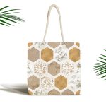 - Canta-5771 - Realhomes Geometrik Mermer Motifli Kumaş Plaj Çantası Realhomes