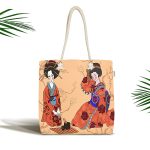 - Canta-5793 - Realhomes Uzak Doğu Kültürlü Japon Kadın Dijital Baskılı Kumaş Plaj Çantası Realhomes