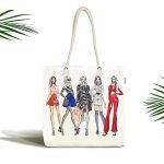 - Canta-580 - Realhomes Fashion Girl Dijital Baskılı Kumaş Plaj Çantası Realhomes