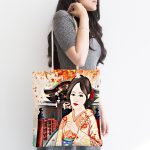 - Canta-5831-1 - Realhomes Japon Kültürü Zeminli Modern Kumaş Plaj Çantası Realhomes